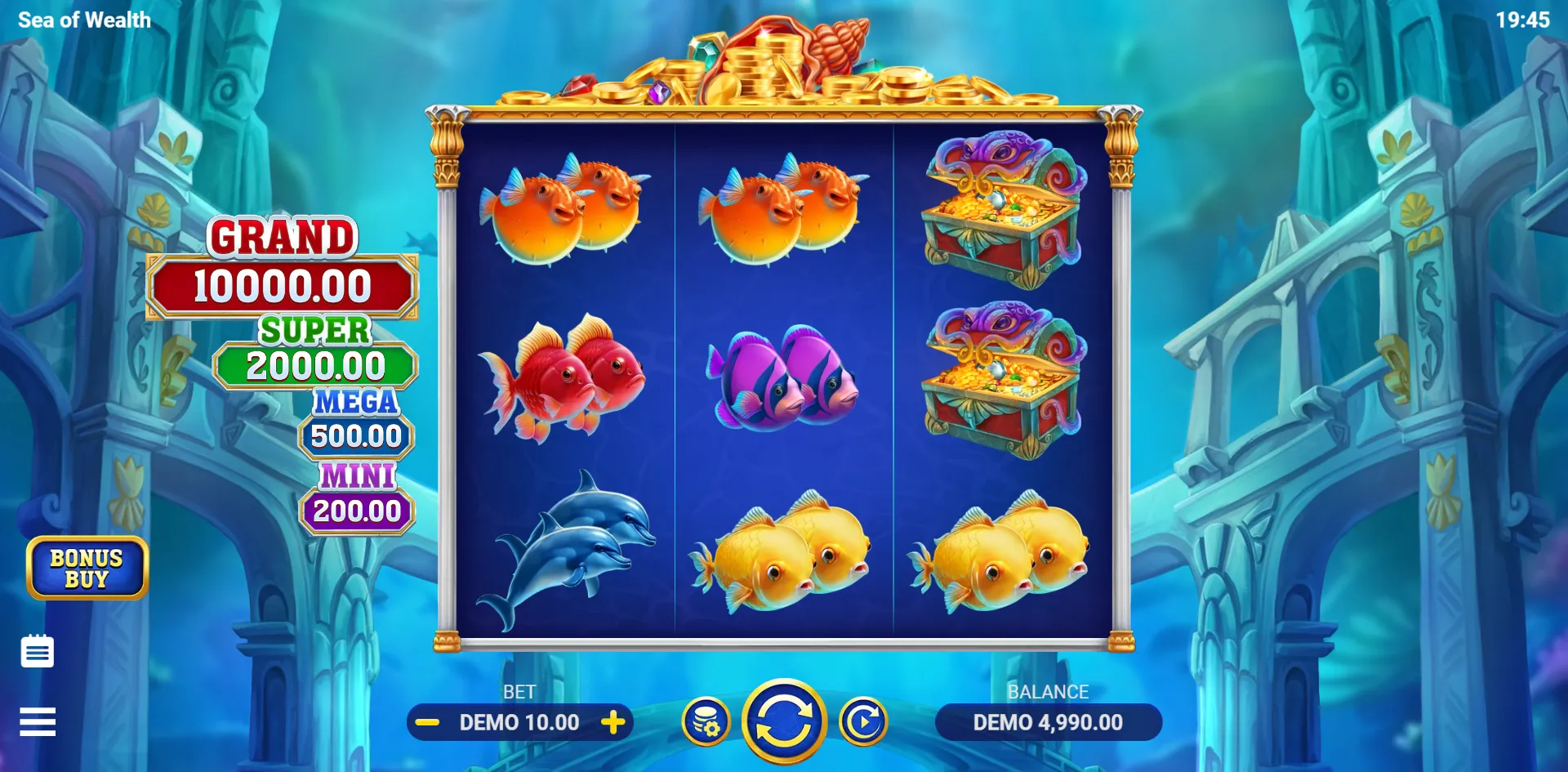 Sea of Wealth slot gameplay screenshot