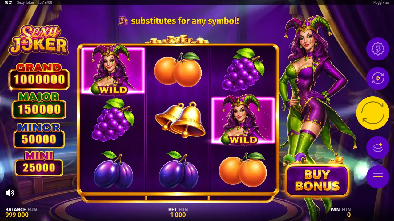 Sexy Joker slot gameplay screenshot