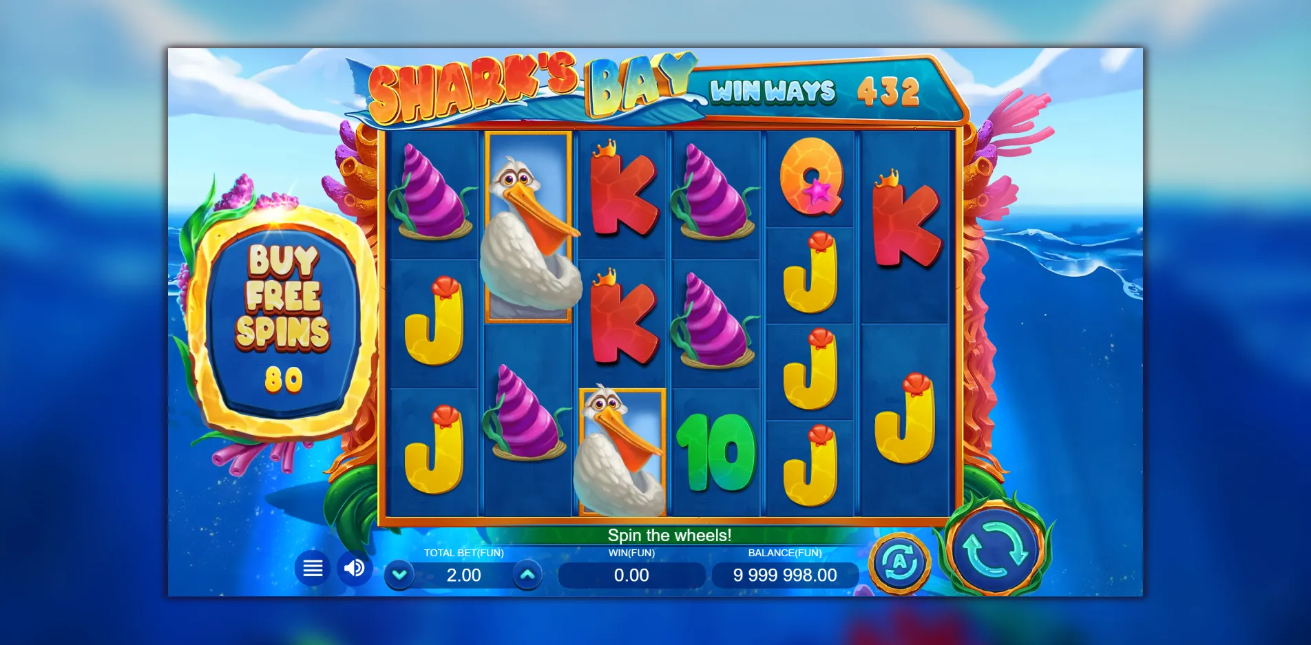 Shark's Bay slot gameplay screenshot