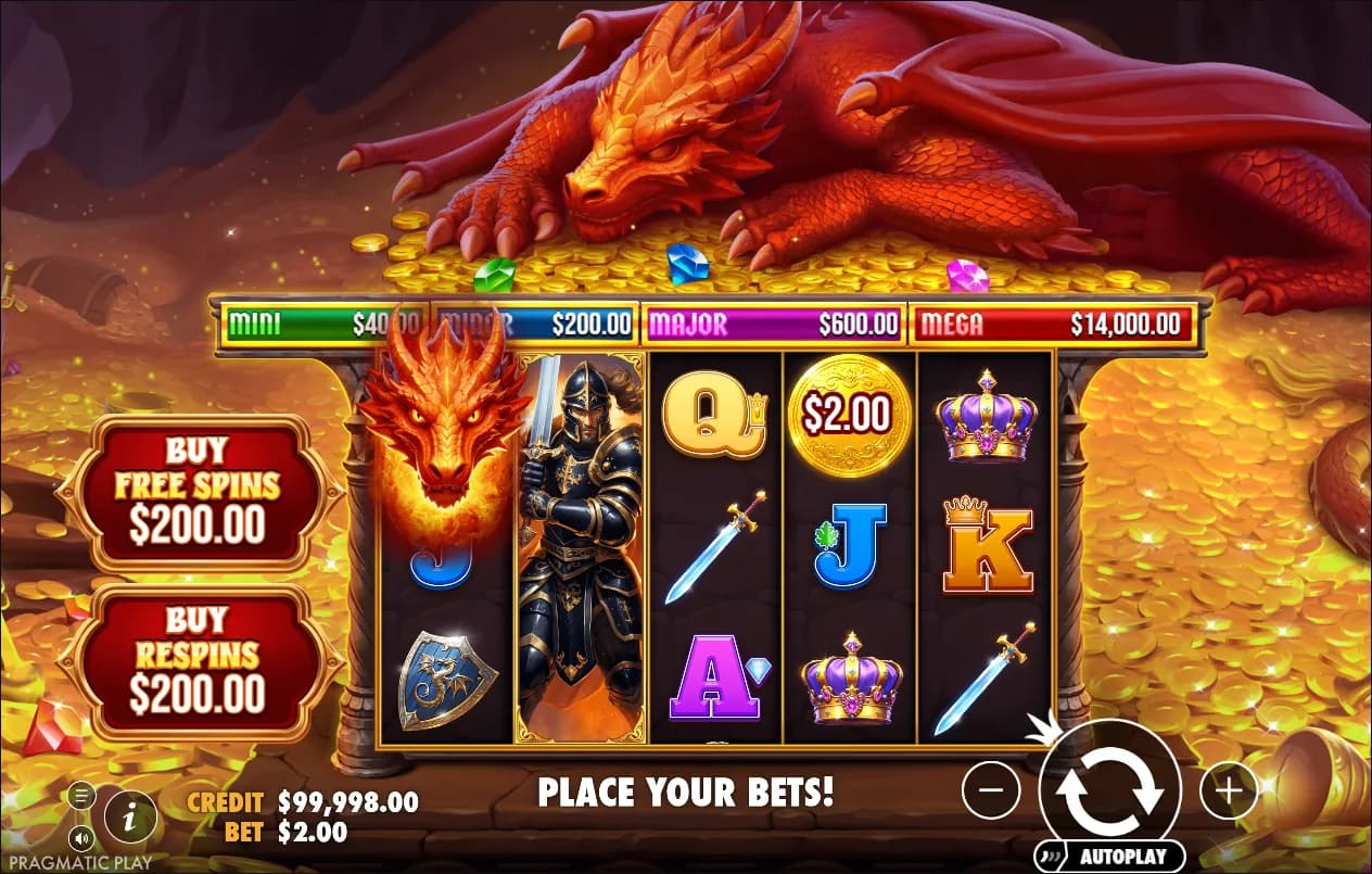 Sleeping Dragon slot gameplay screenshot