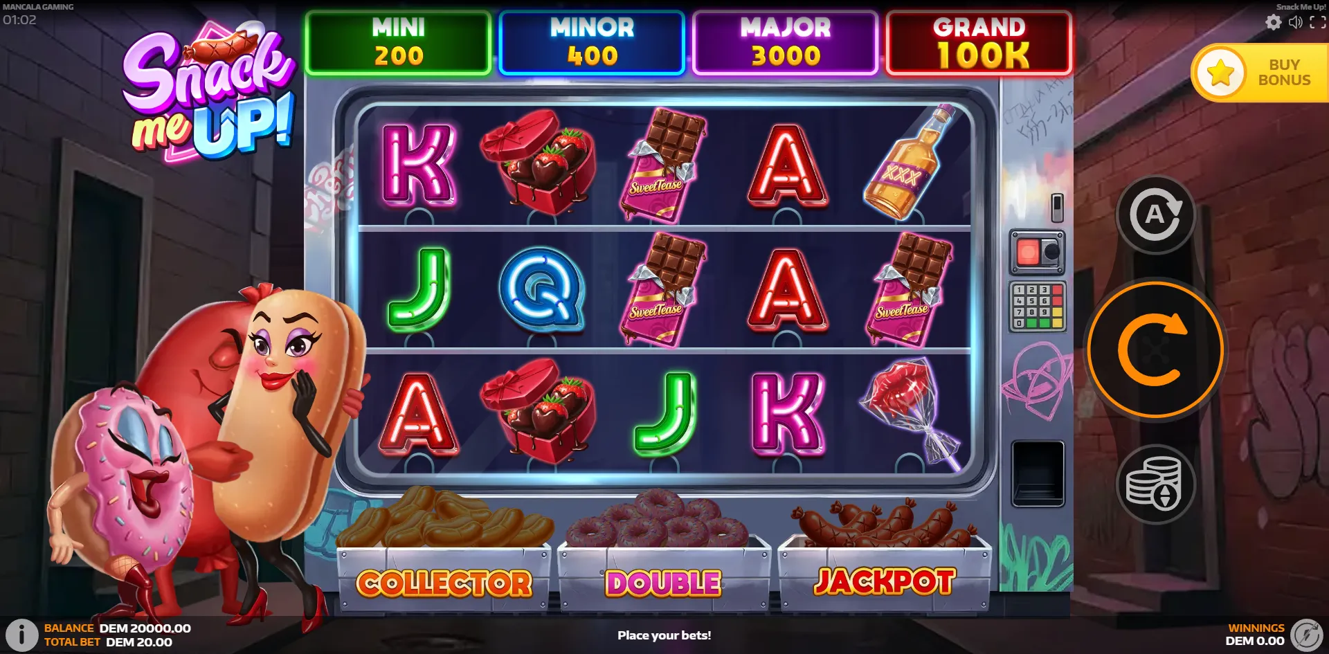 Mancala Gaming's Snack Me Up! slot - Food theme, very-high volatility
