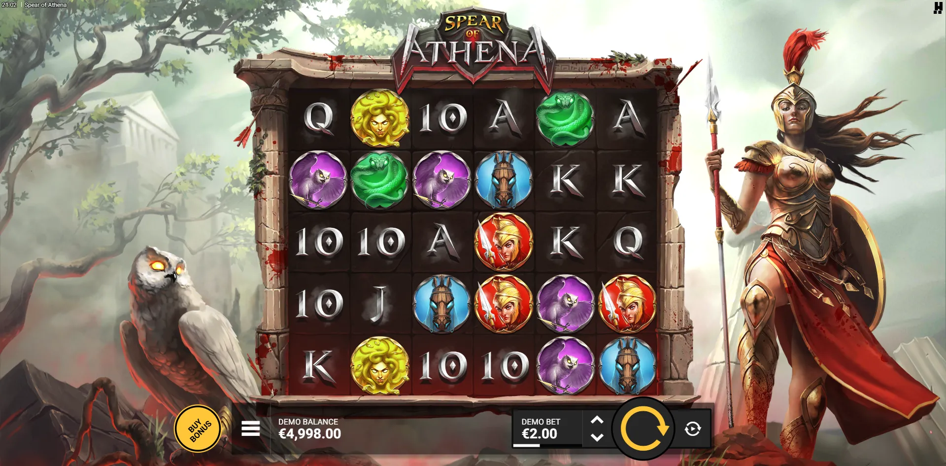 Spear of Athena slot gameplay screenshot