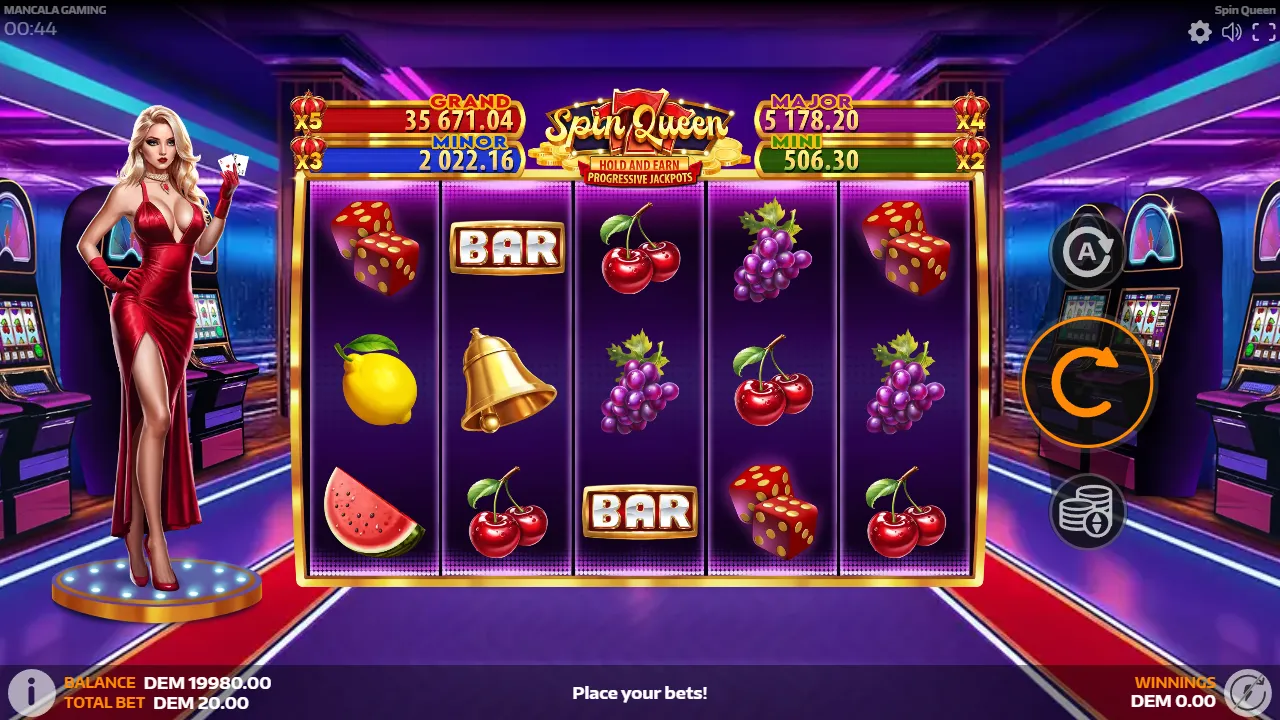 Spin Queen slot gameplay screenshot