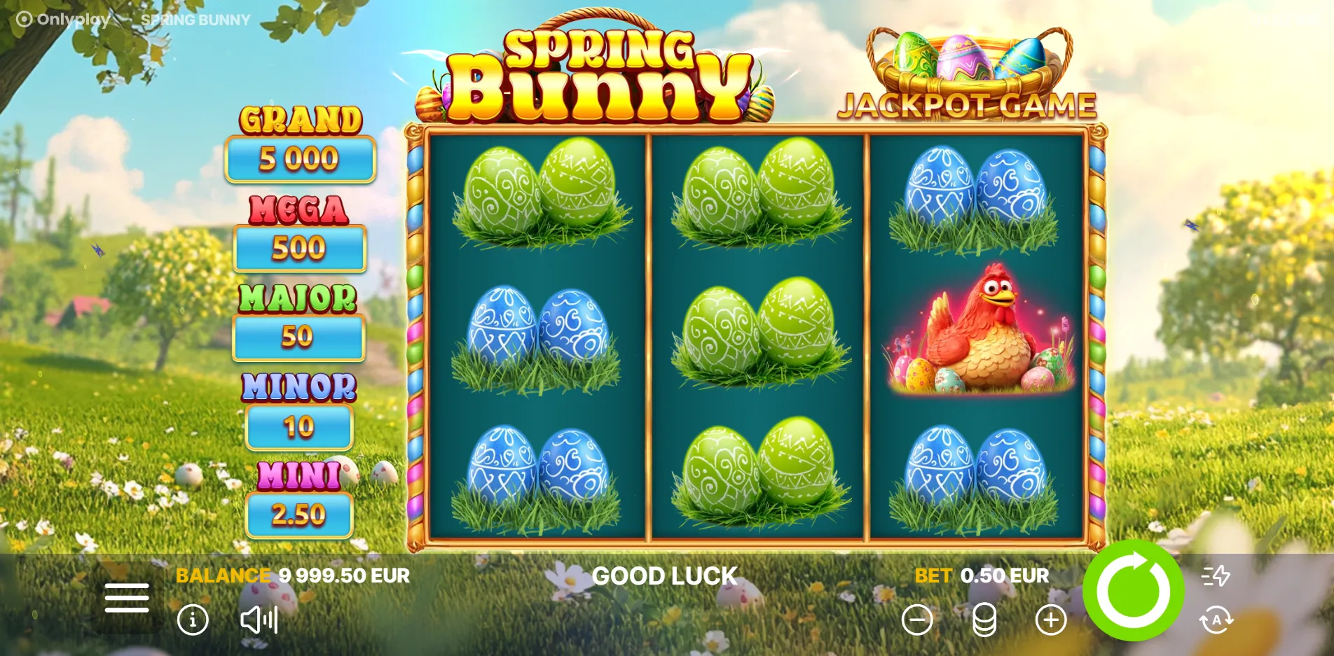 Spring Bunny slot gameplay screenshot