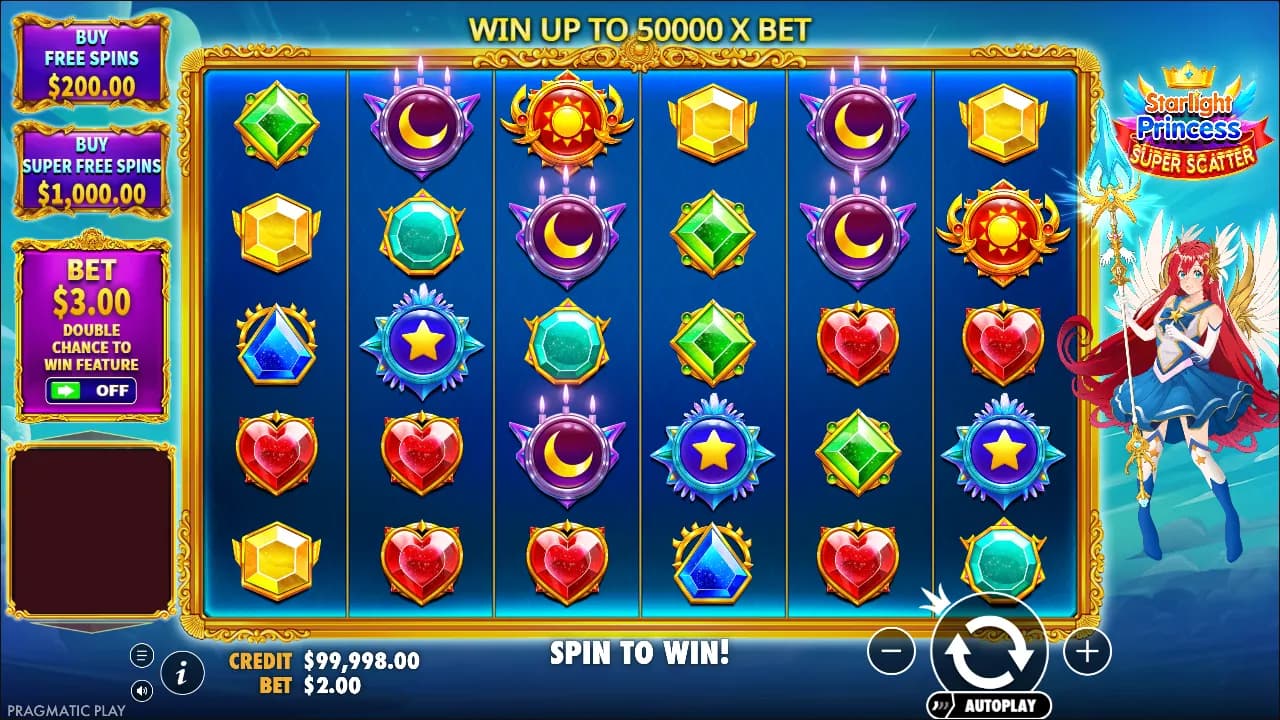 Starlight Princess Super Scatter slot gameplay screenshot