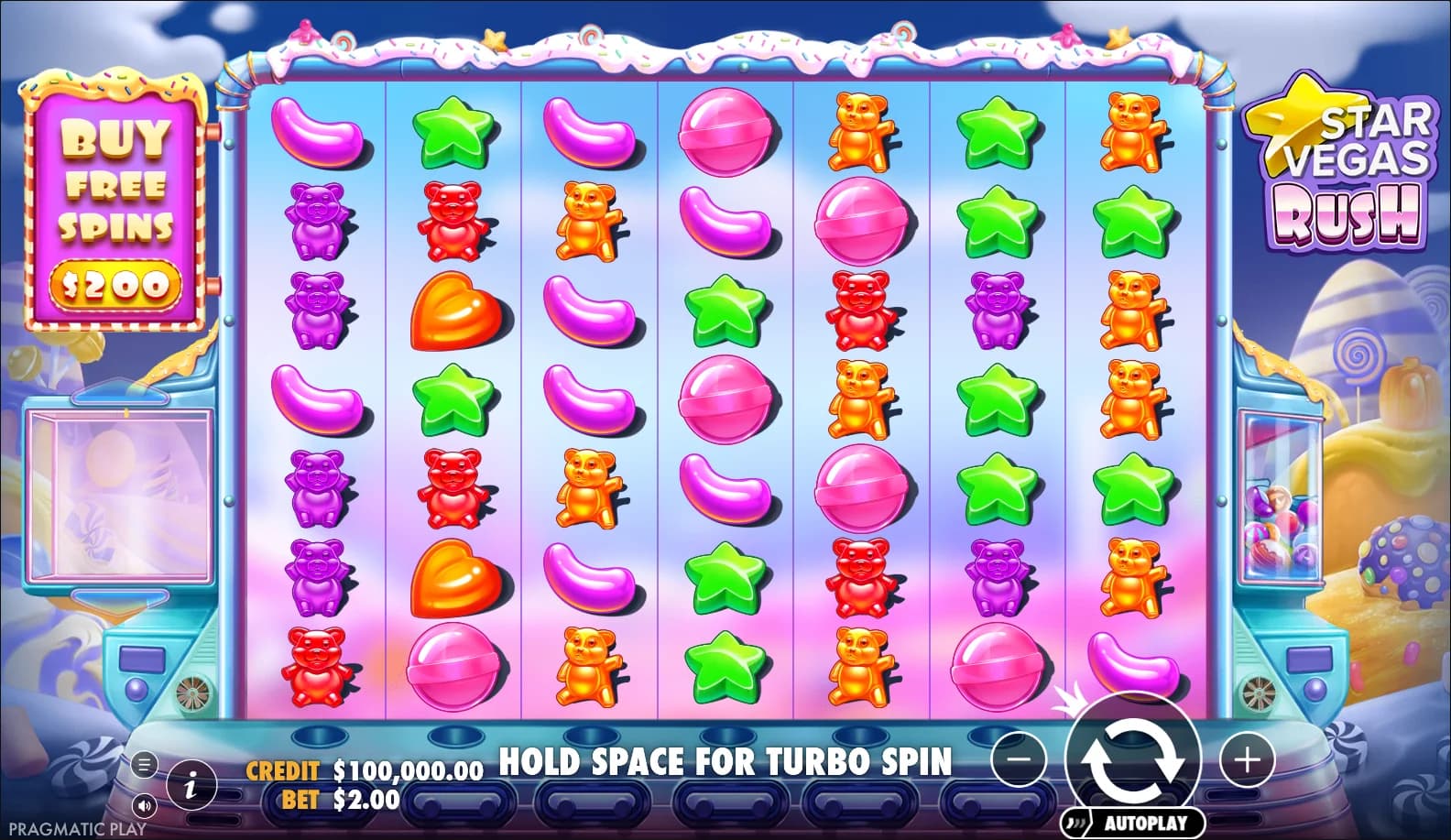 Starvegas Rush slot gameplay screenshot