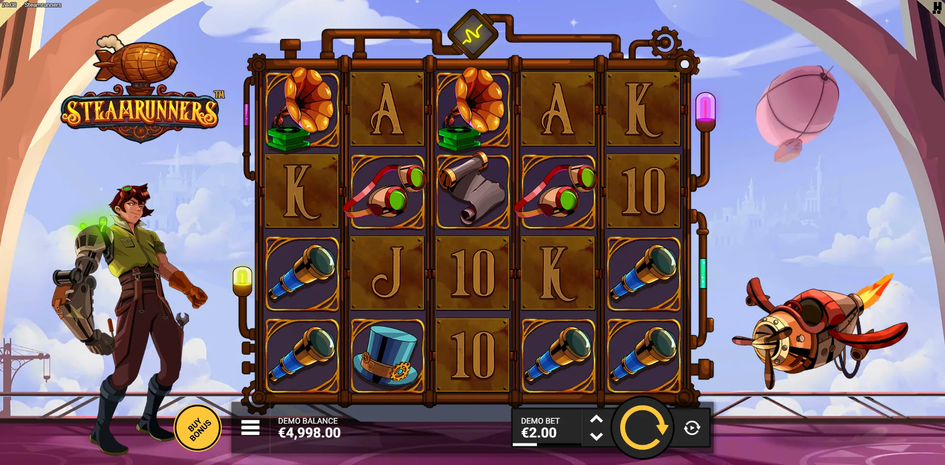 Steamrunners slot gameplay screenshot