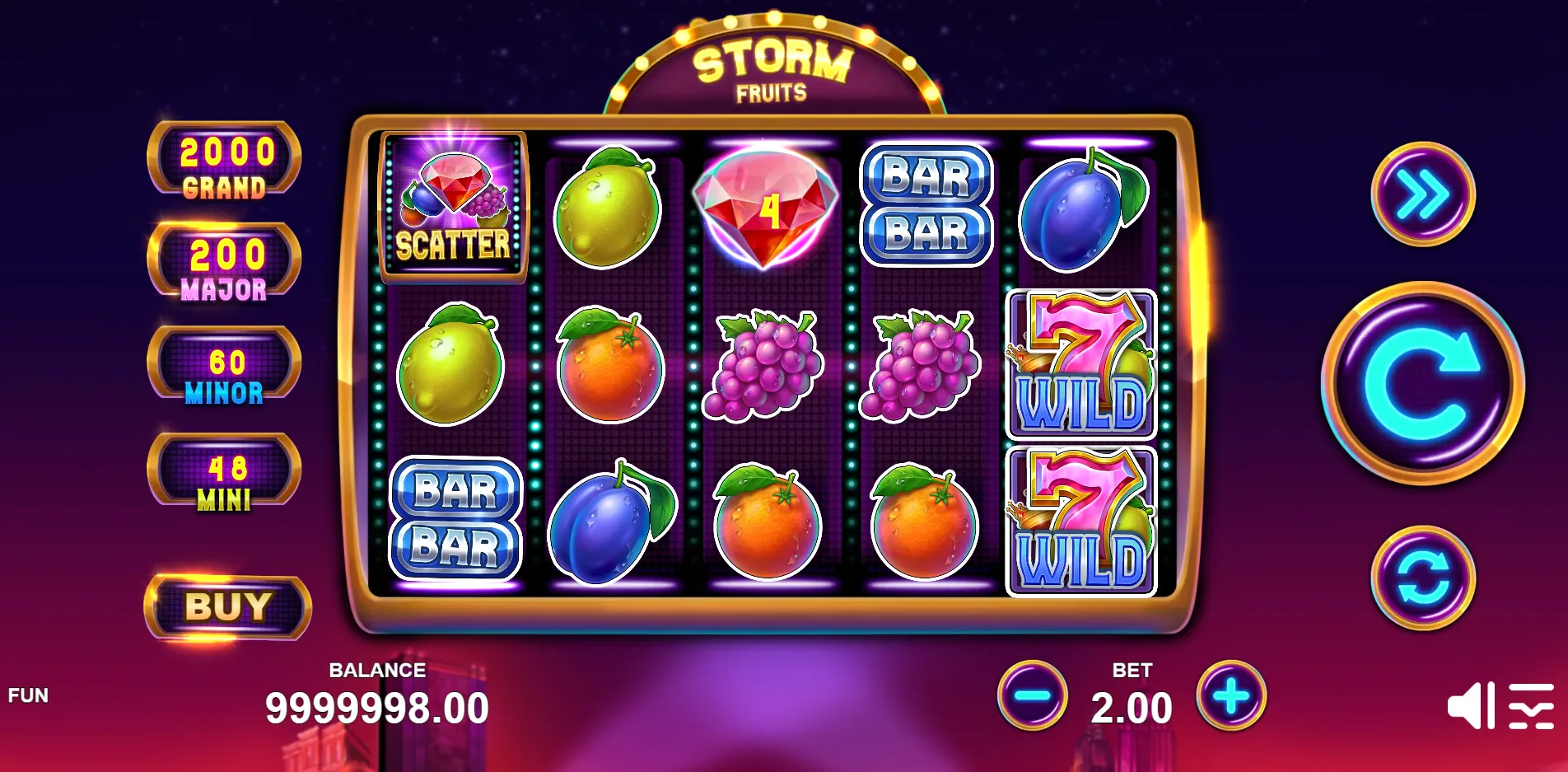 Storm Fruits slot gameplay screenshot
