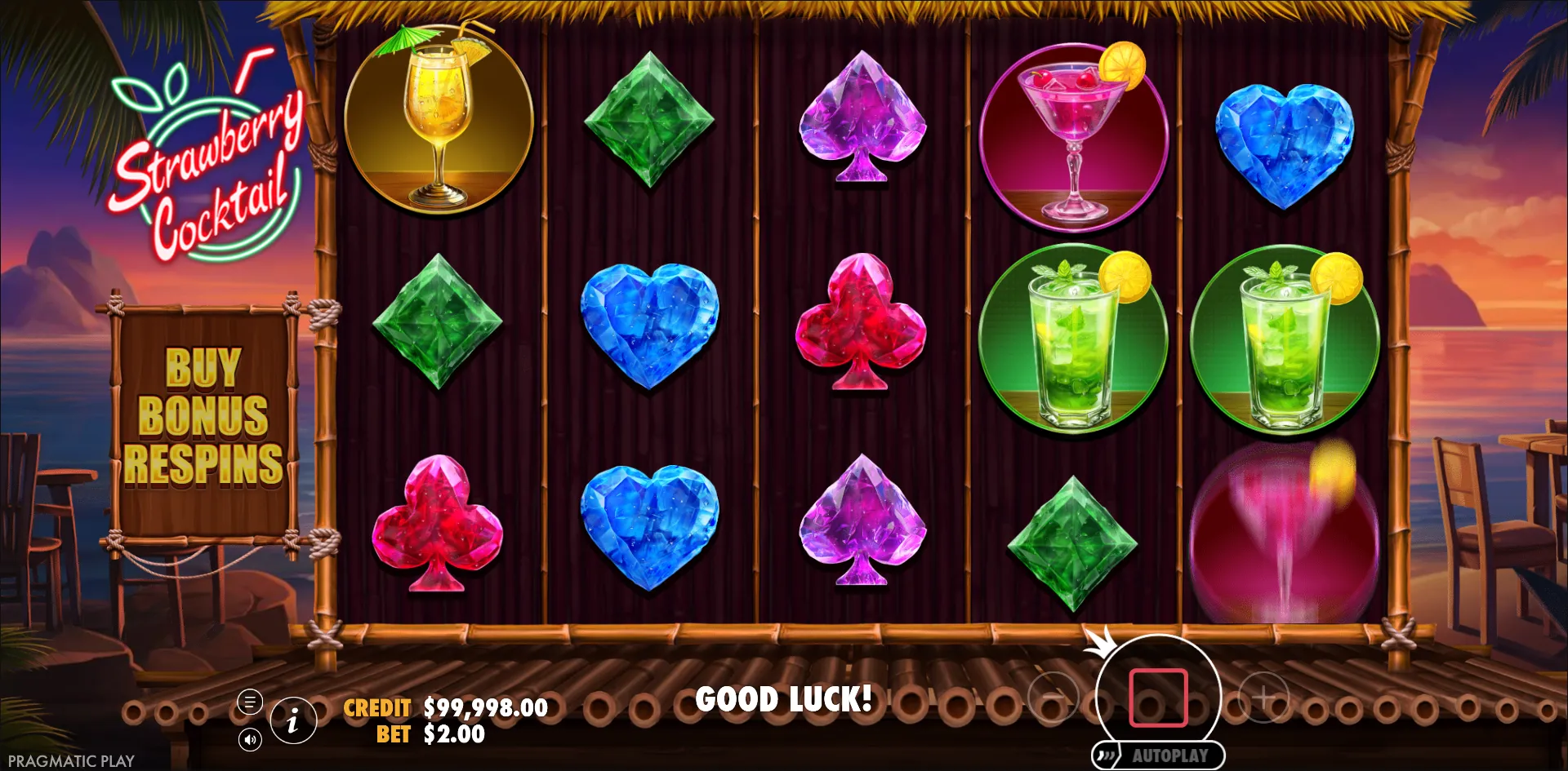 Strawberry Cocktail slot gameplay screenshot