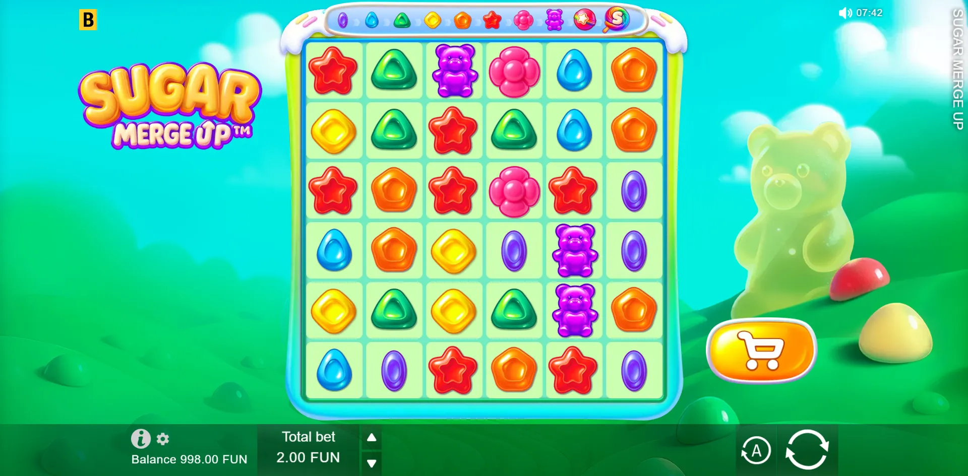 Sugar Merge Up slot gameplay screenshot