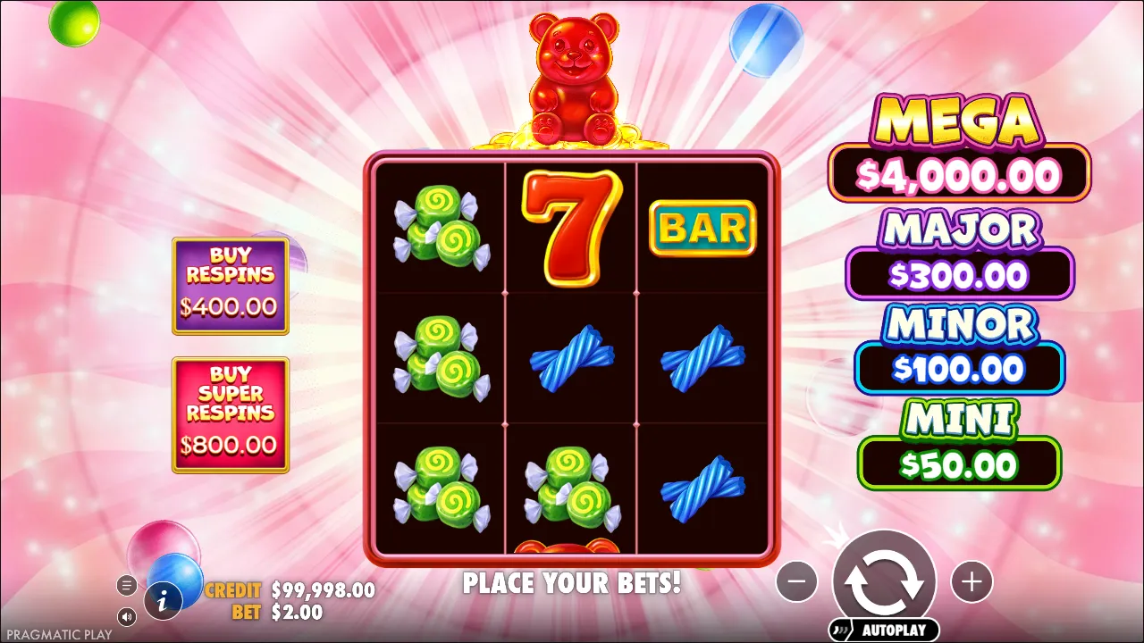 Super Gummy Strike slot gameplay screenshot