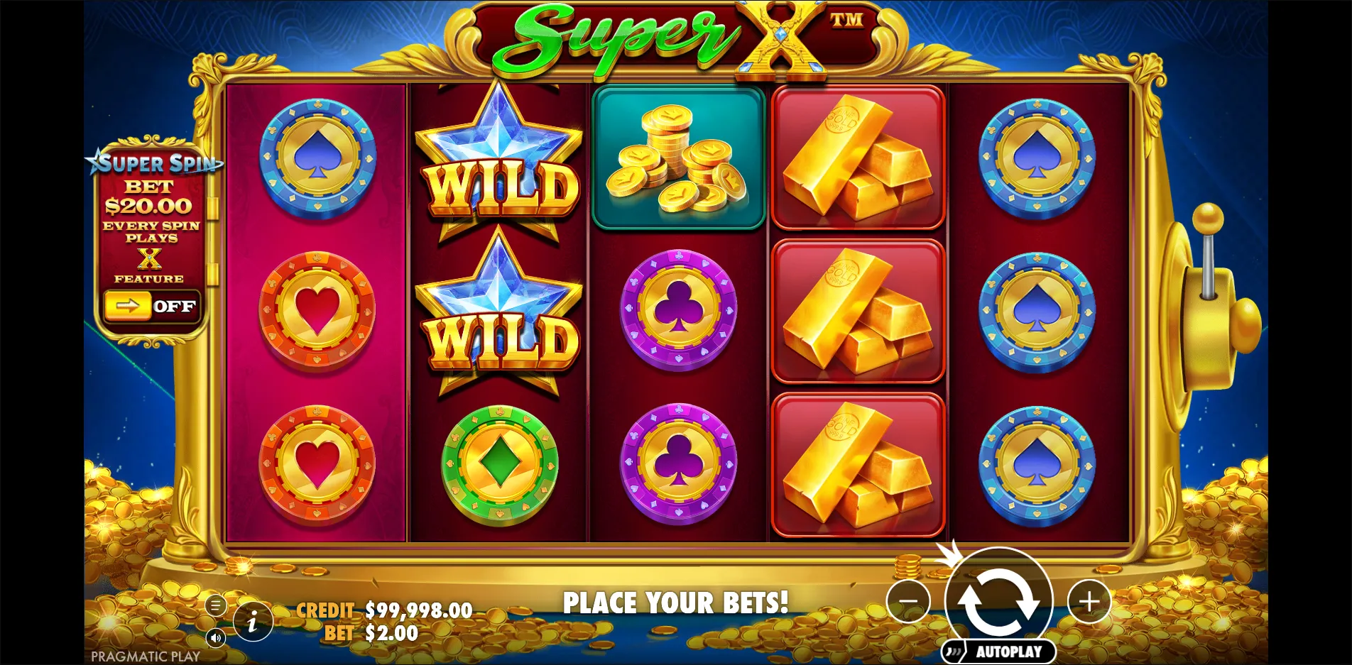 Super X slot gameplay screenshot