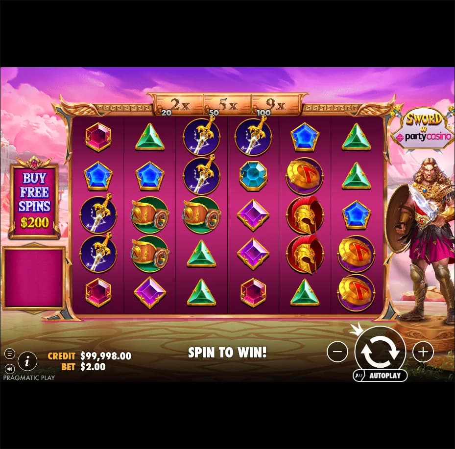 Sword of Party Casino slot gameplay screenshot