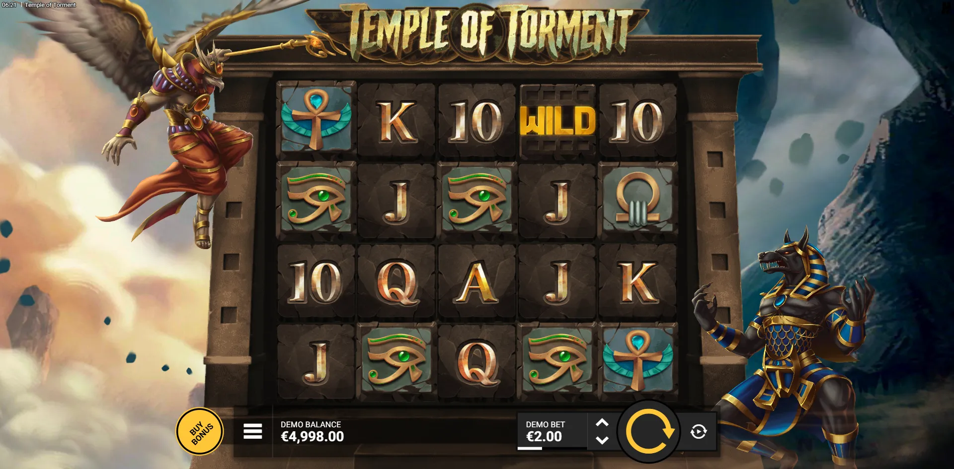 Temple of Torment slot gameplay screenshot