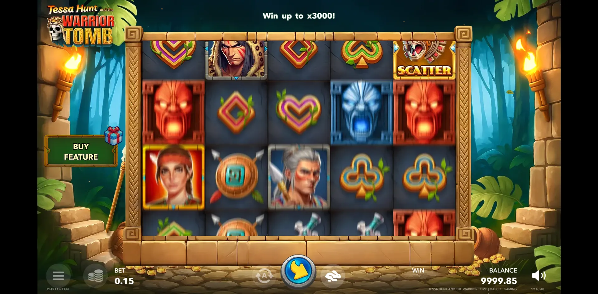 Tessa Hunt And The Warrior Tomb slot gameplay screenshot