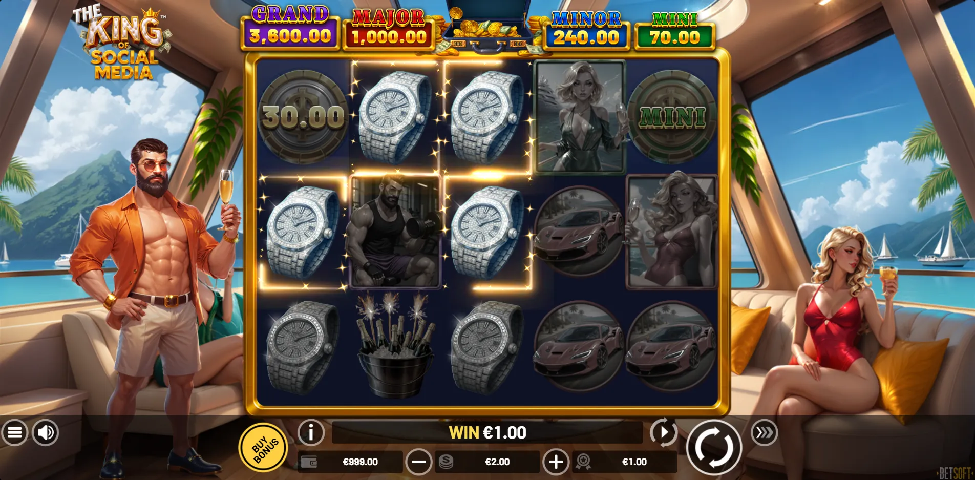 The King of Social Media slot gameplay screenshot