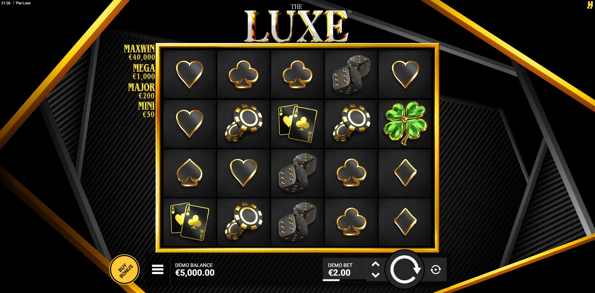 The Luxe slot gameplay screenshot