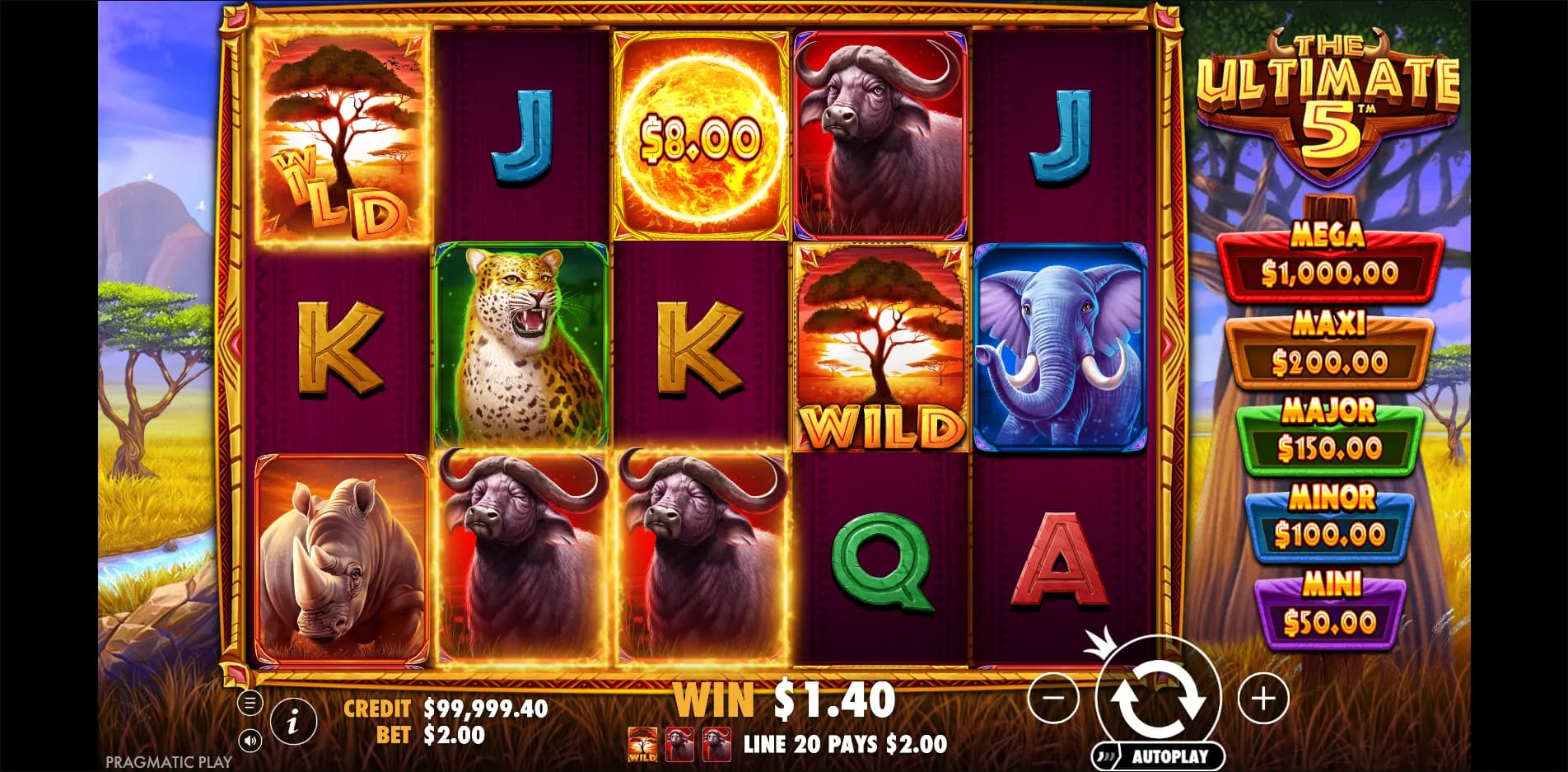 The Ultimate 5 slot gameplay screenshot