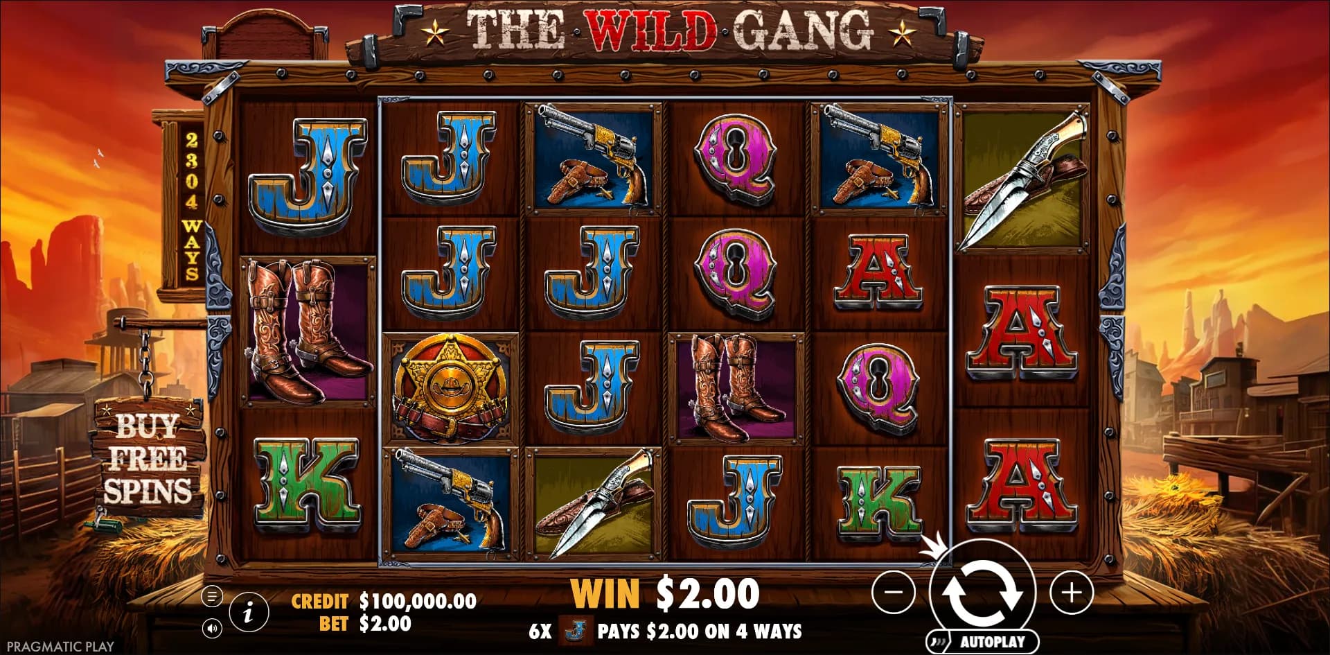 The Wild Gang slot gameplay screenshot