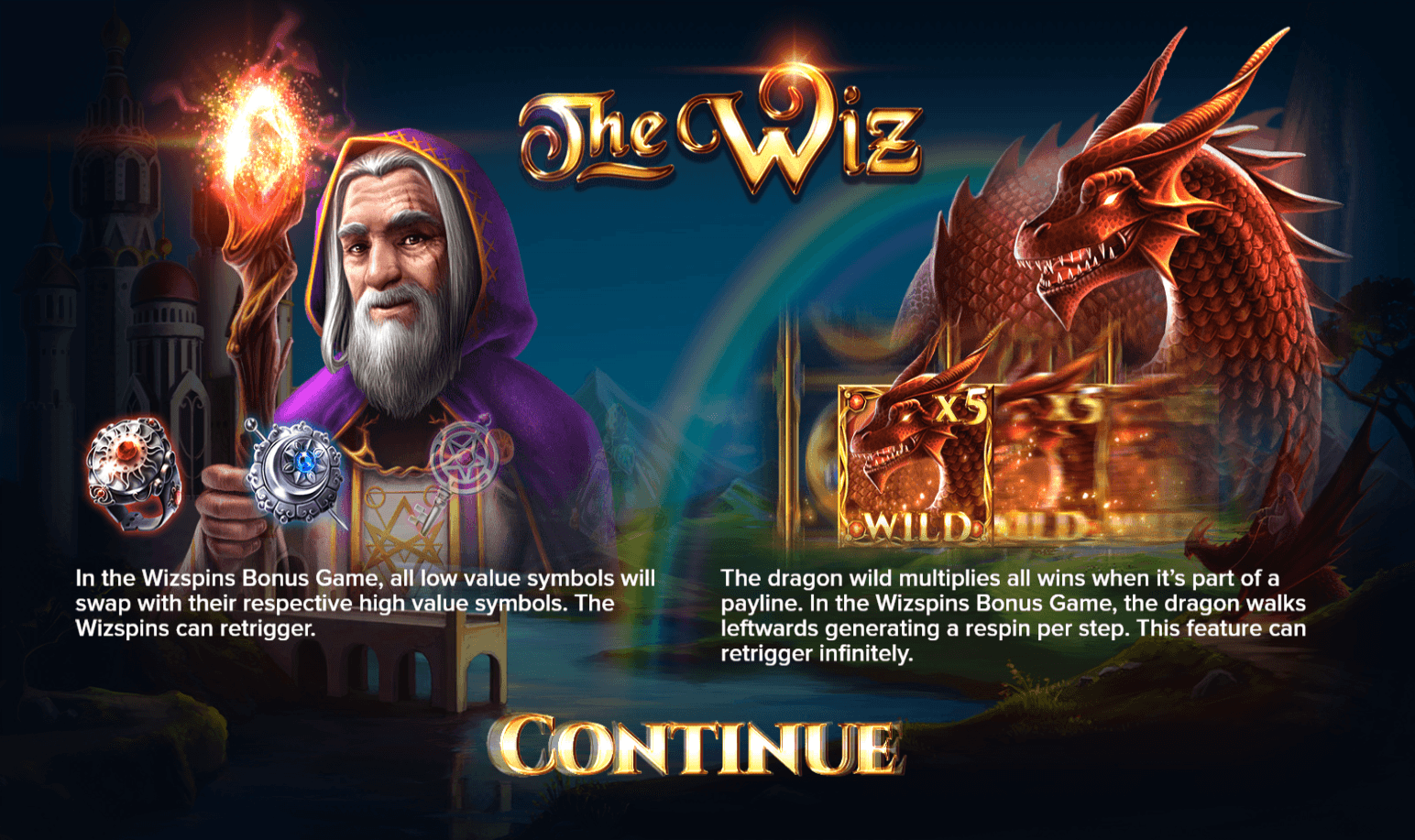 The Wiz slot gameplay screenshot