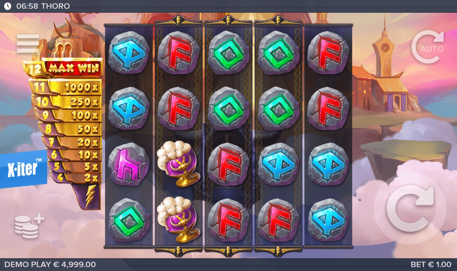 Thoro slot gameplay screenshot