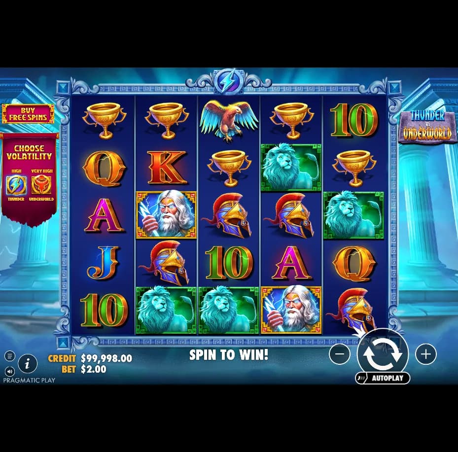 Thunder vs Underworld slot gameplay screenshot