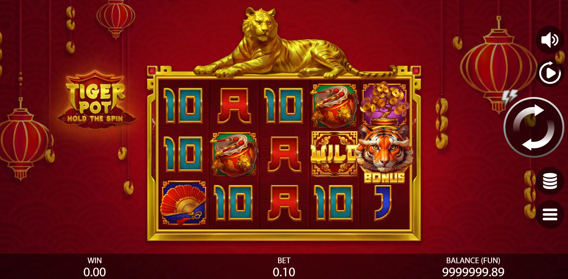 Tiger Pot: Hold The Spin slot gameplay screenshot