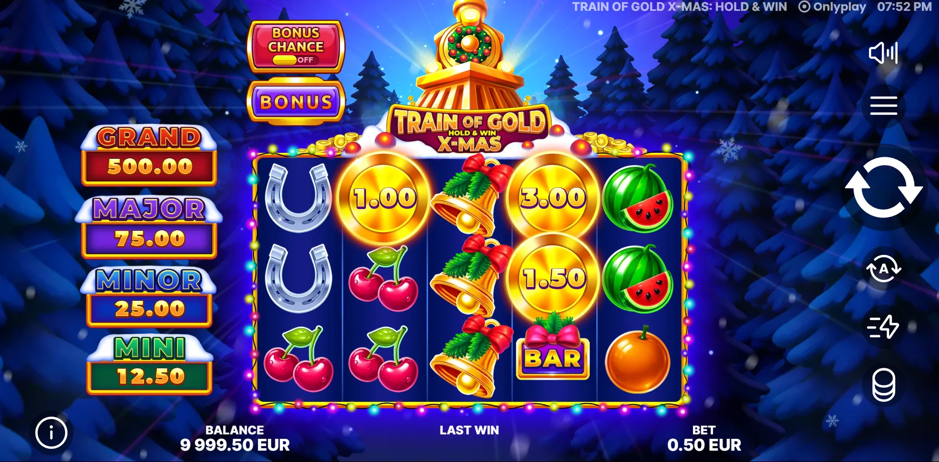 Train of Gold X-Mas: Hold & Win slot gameplay screenshot