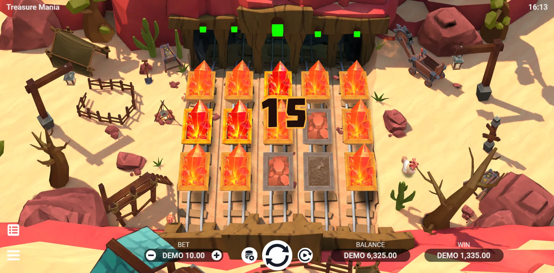 Treasure Mania slot gameplay screenshot