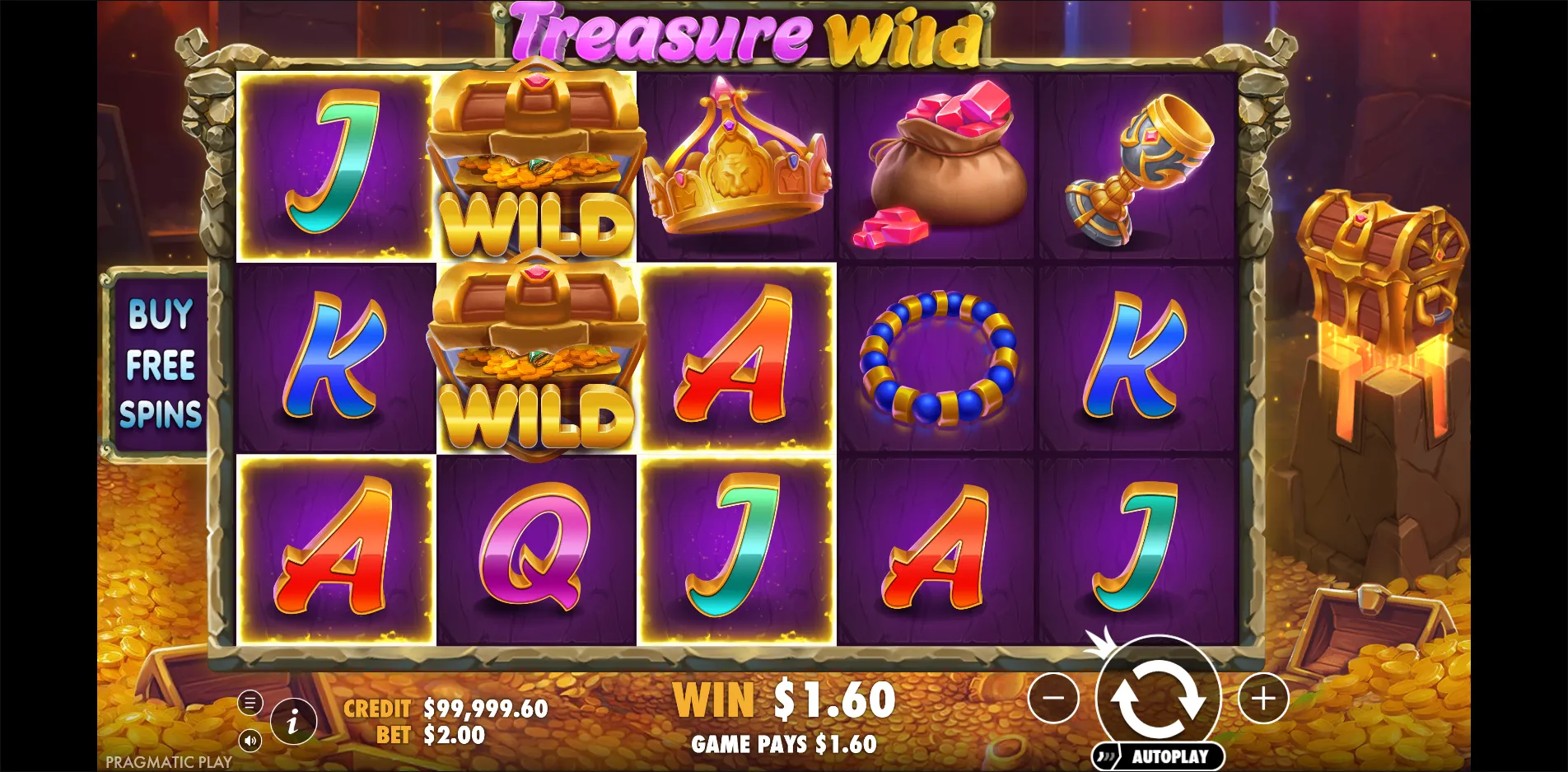 Treasure Wild slot gameplay screenshot