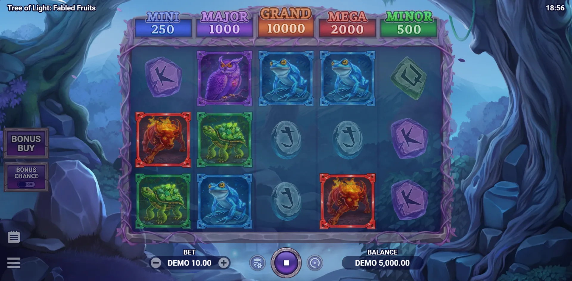 Tree of Light: Fabled Fruits slot gameplay screenshot