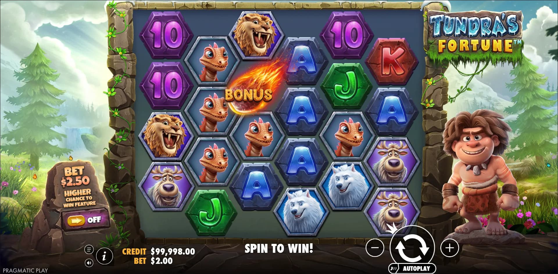 Tundra's Fortune slot gameplay screenshot
