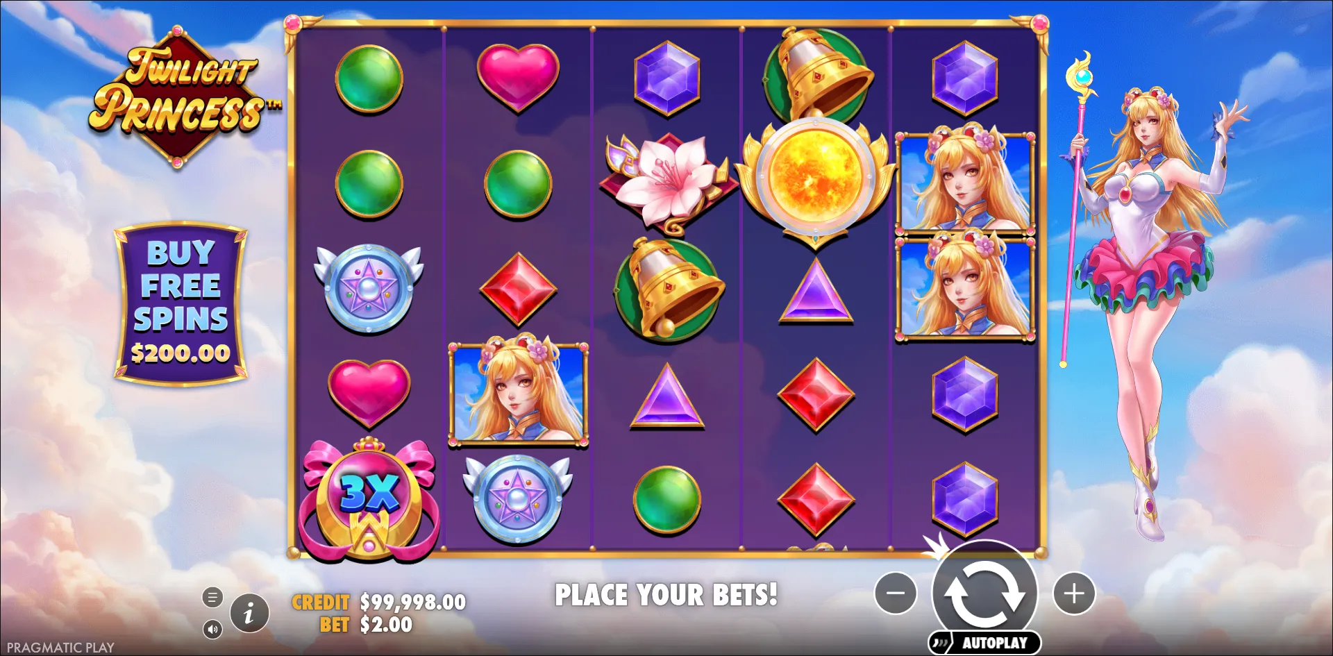 Twilight Princess slot gameplay screenshot