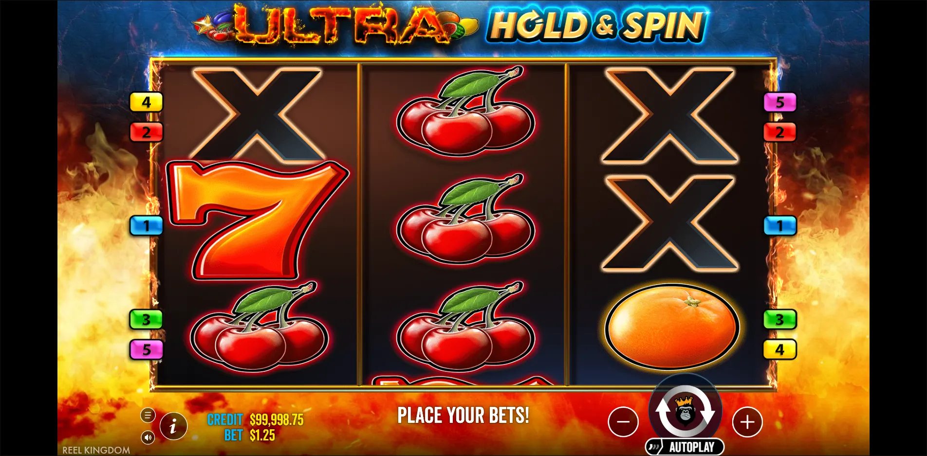 Ultra Hold and Spin slot gameplay screenshot