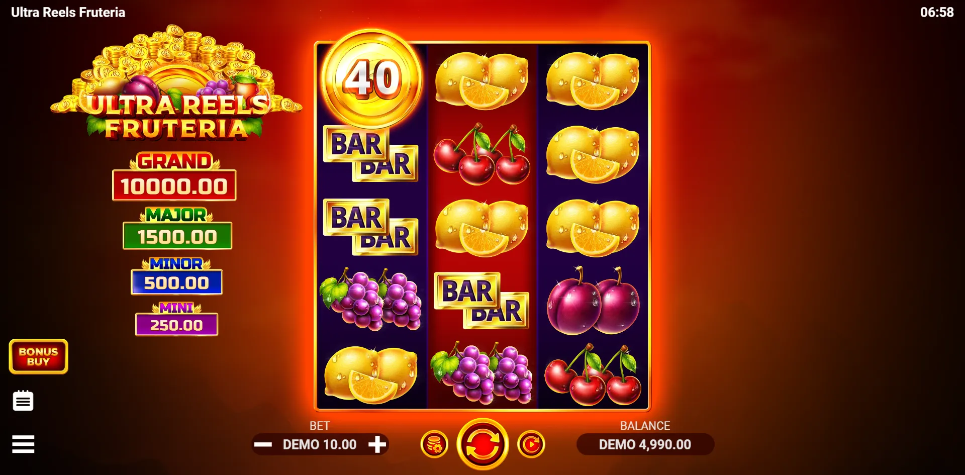 Ultra Reels Fruteria slot gameplay screenshot