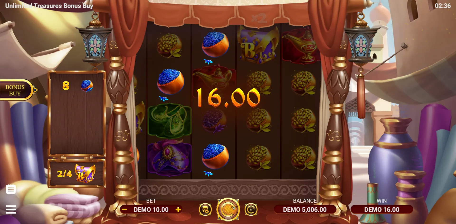 Unlimited Treasures Bonus Buy slot gameplay screenshot