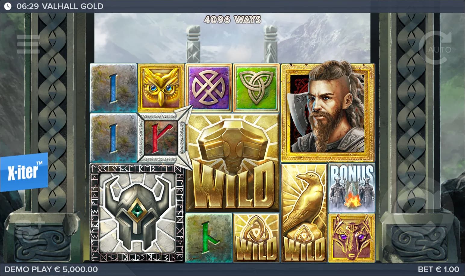 Valhall Gold slot gameplay screenshot