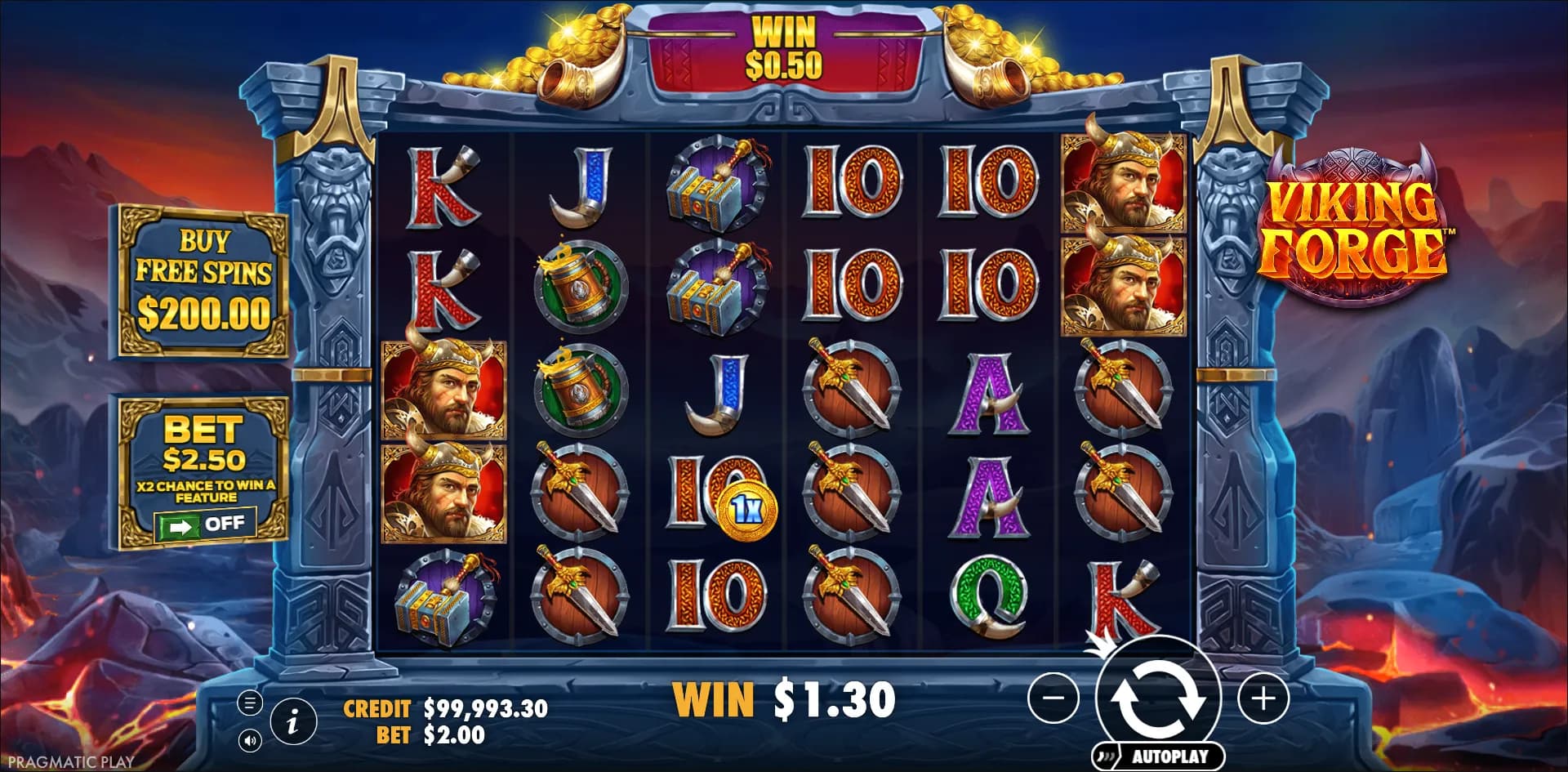 Viking Forge slot gameplay screenshot