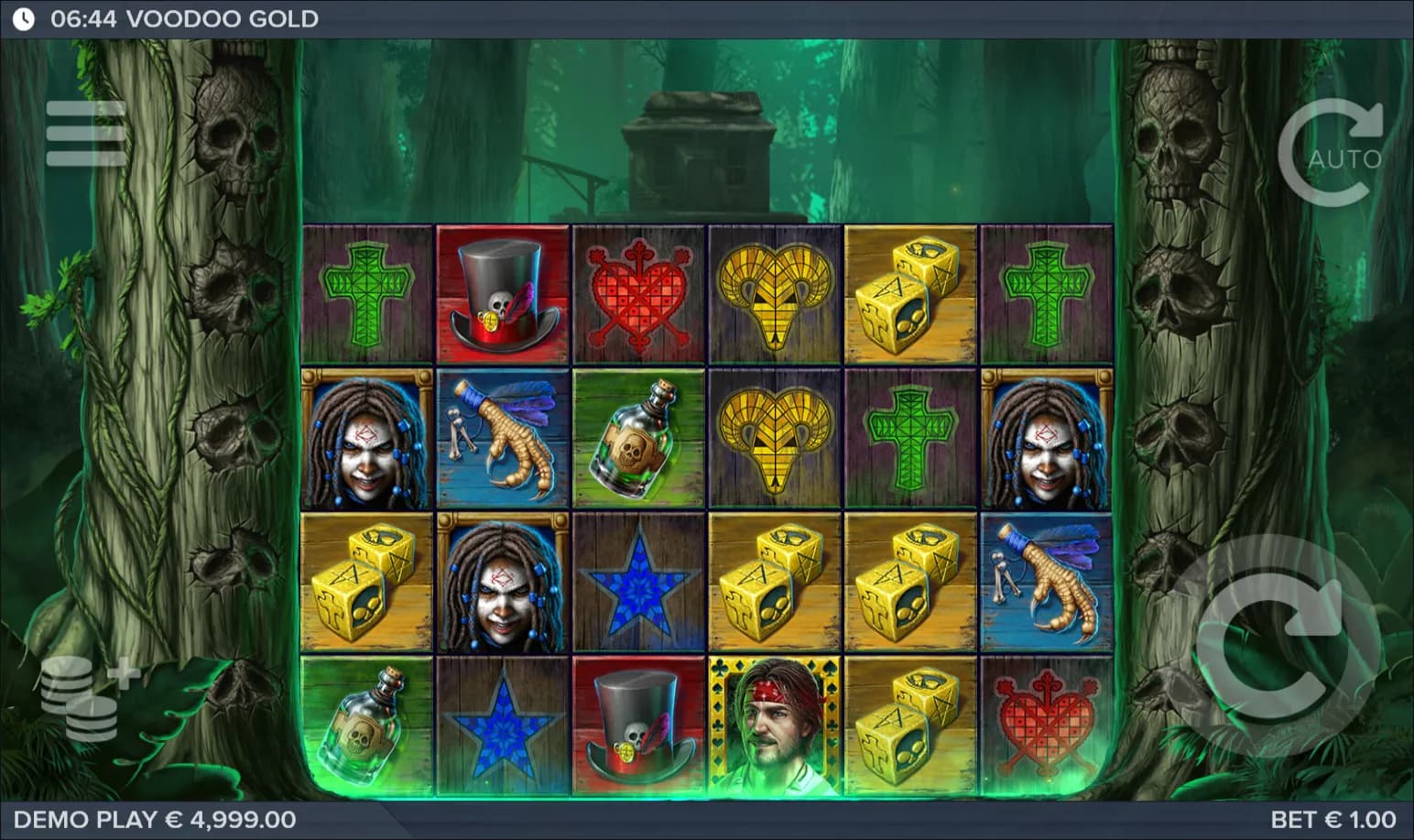 Voodoo Gold slot gameplay screenshot