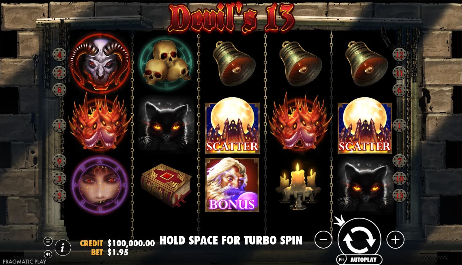 Devil's 13 slot gameplay screenshot