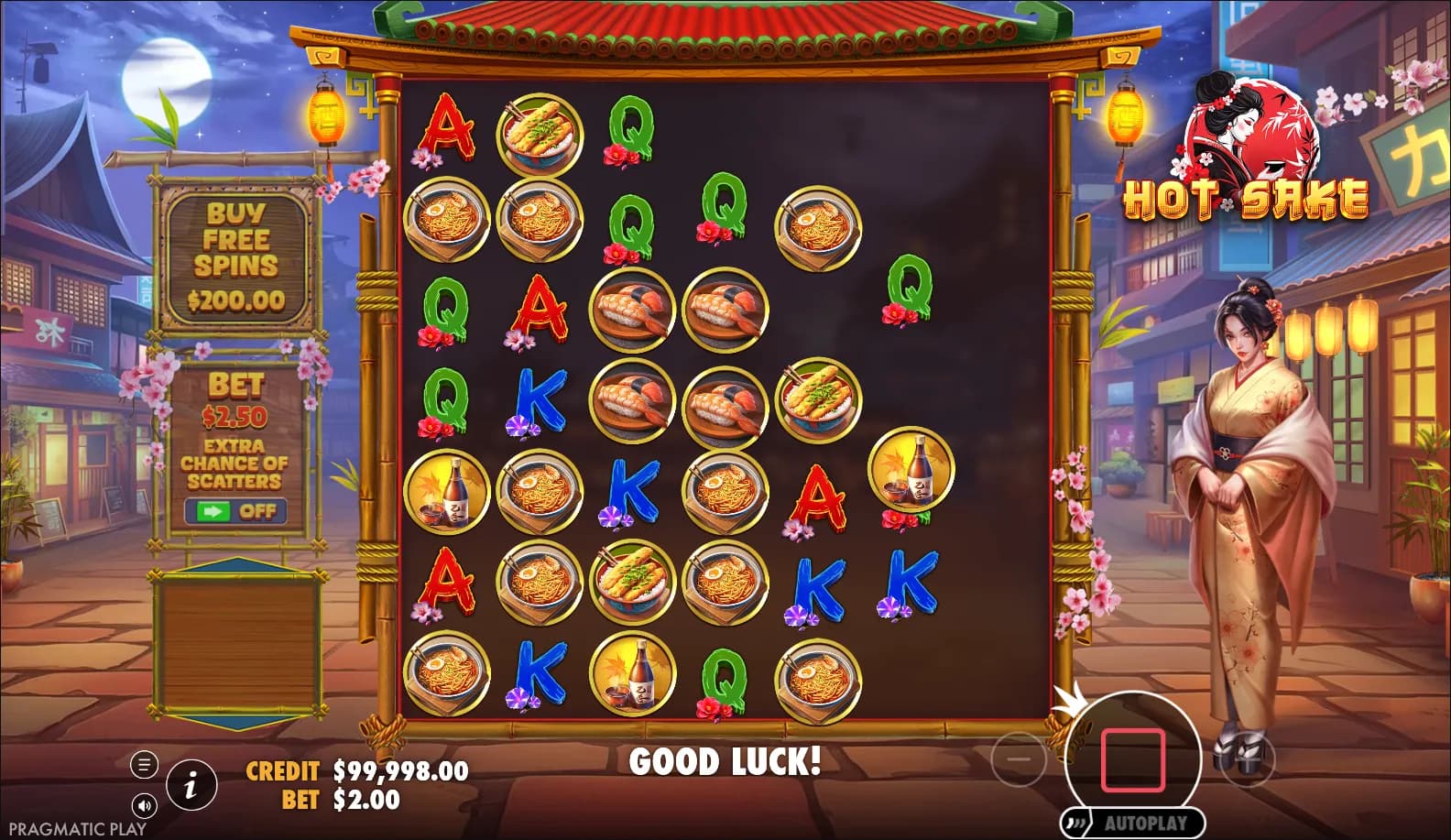 Hot Sake slot gameplay screenshot