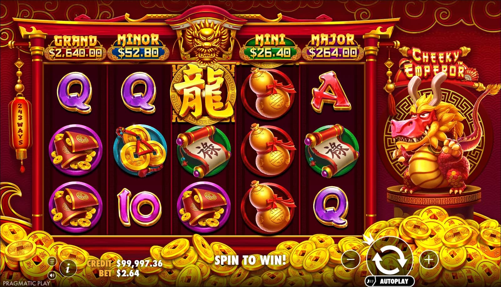 Cheeky Emperor slot gameplay screenshot