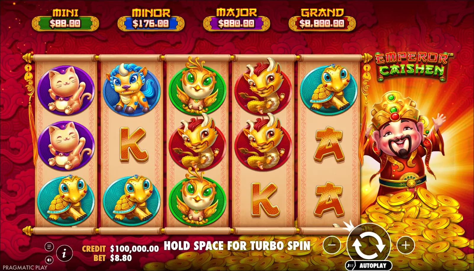 Emperor Caishen slot gameplay screenshot