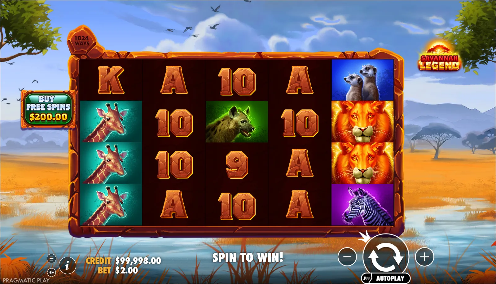 Savannah Legend slot gameplay screenshot