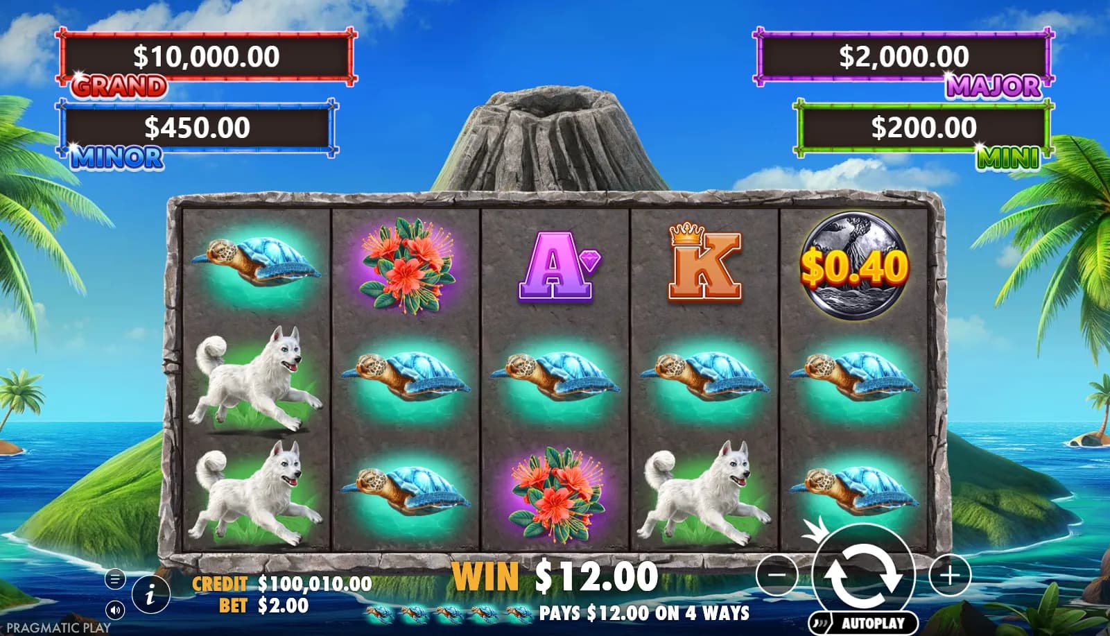 Volcano Goddess slot gameplay screenshot