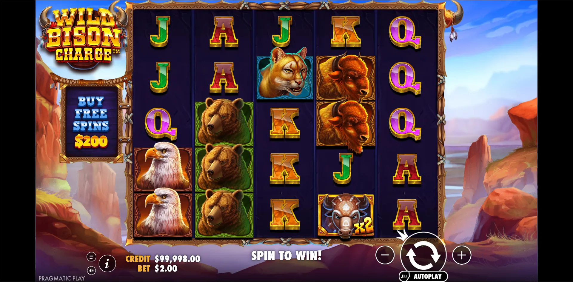 Wild Bison Charge slot gameplay screenshot