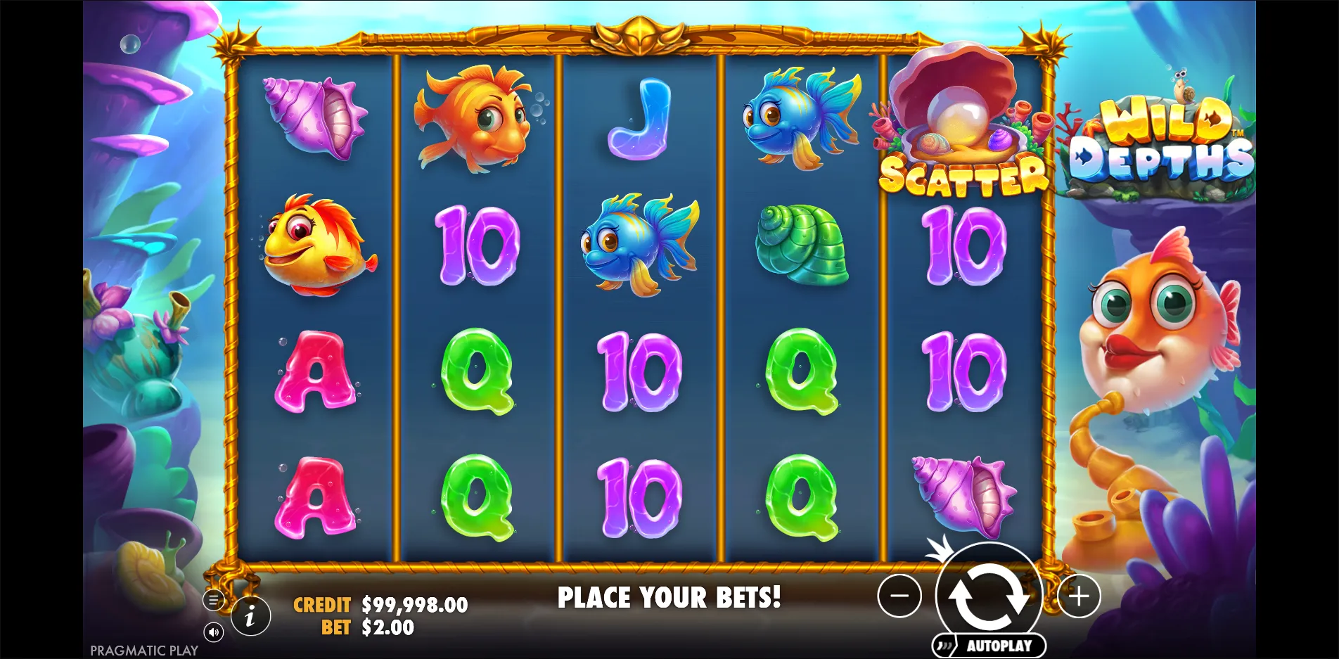 Wild Depths slot gameplay screenshot