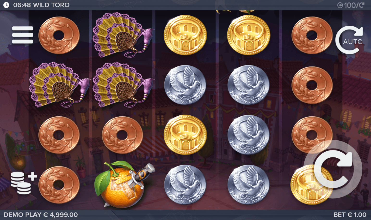 Wild Toro slot gameplay screenshot