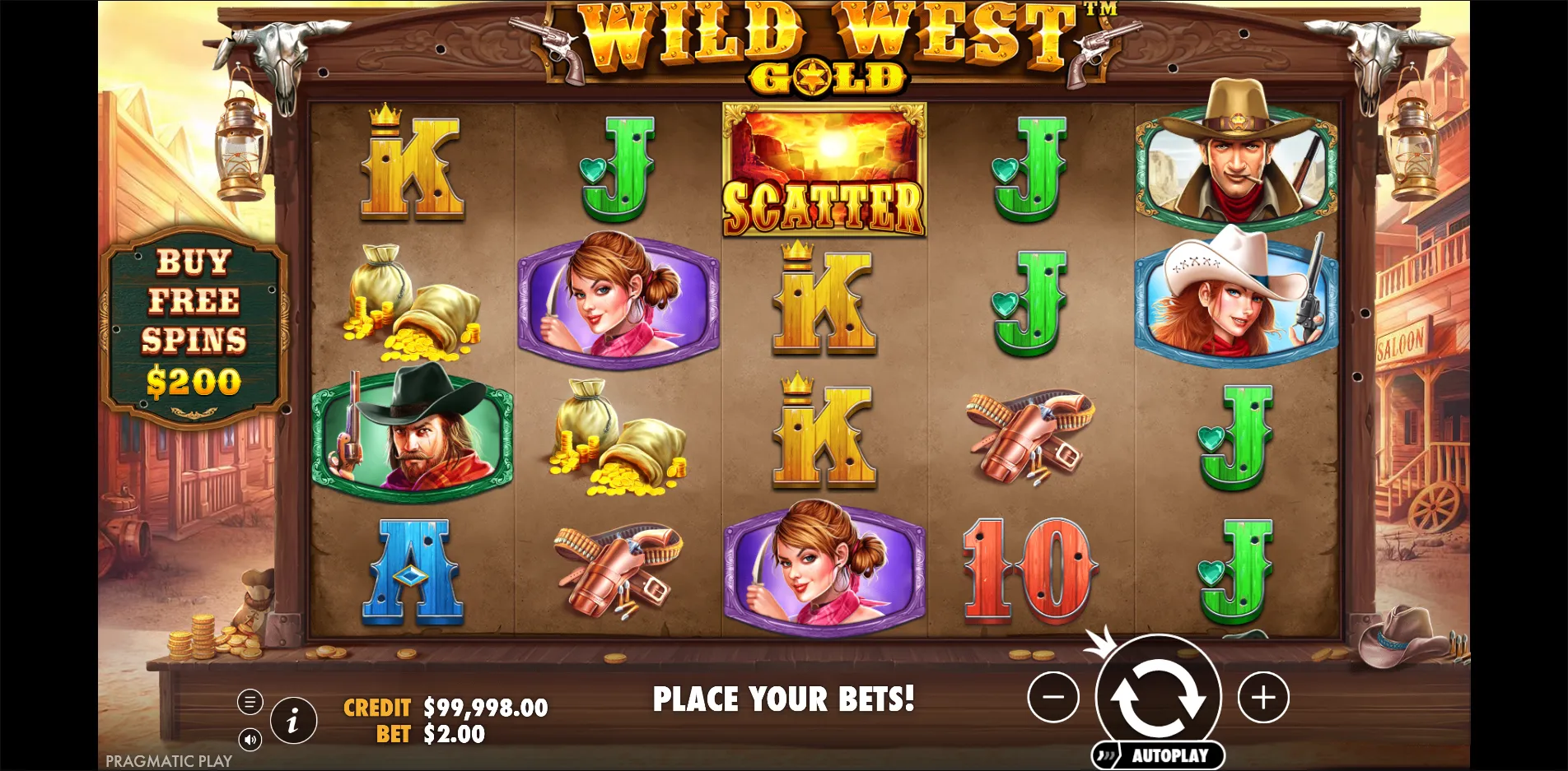 Wild West Gold slot gameplay screenshot