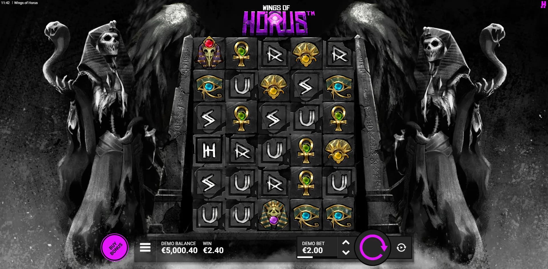 Wings of Horus slot gameplay screenshot